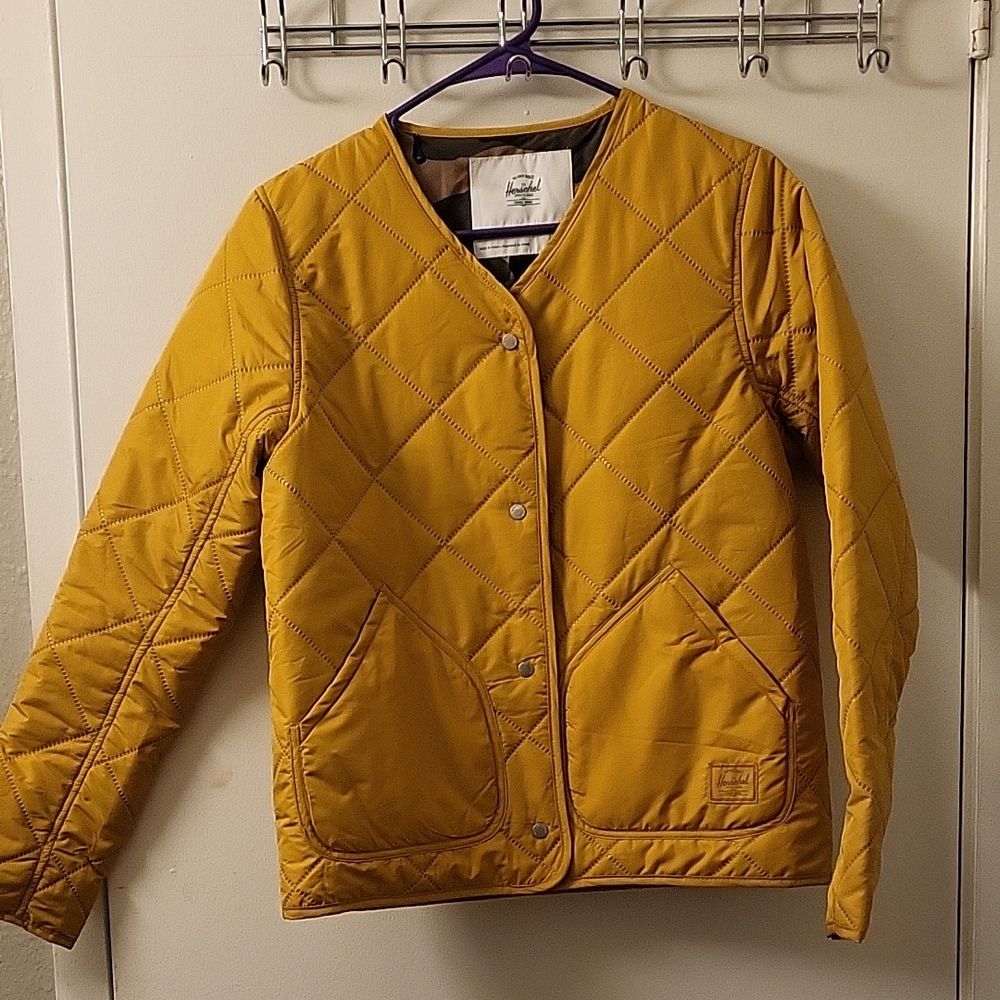 The Herschel Sonic Mustard Quilted Jacket Size S